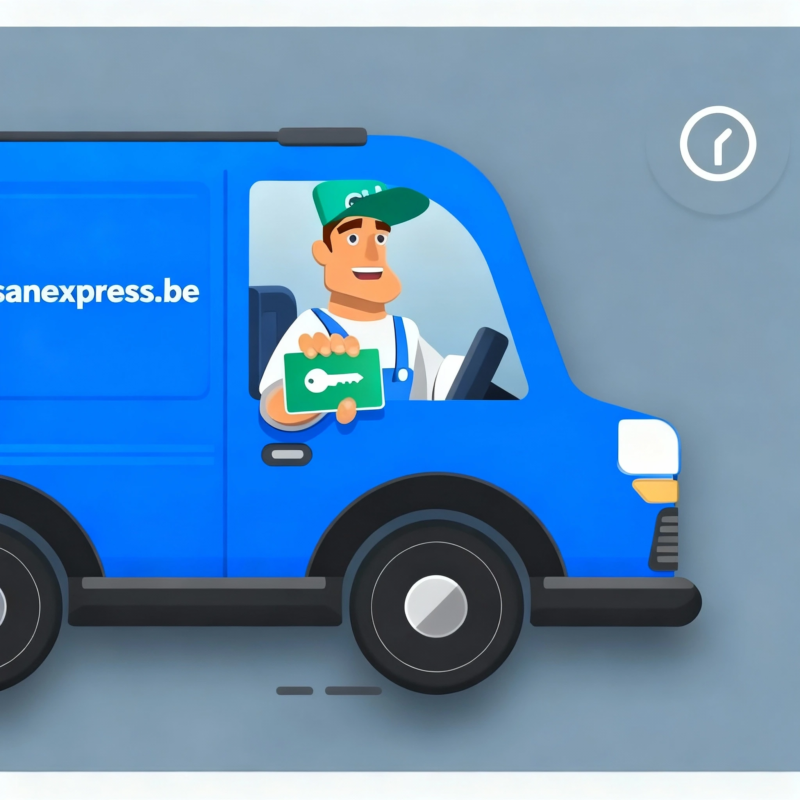 Camionnette d’intervention SanExpress Serrurerie.