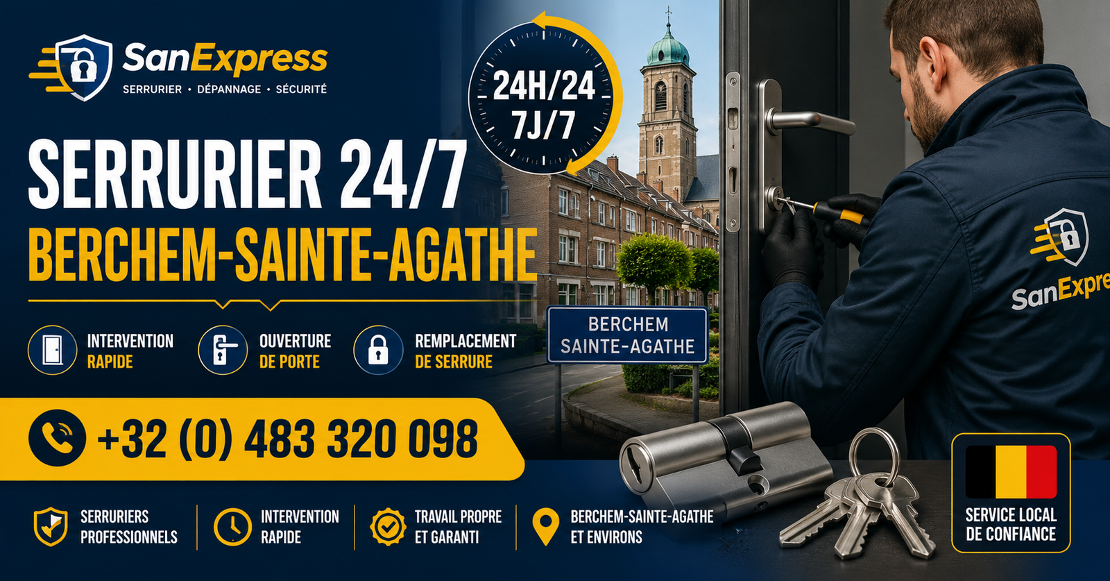 serrurier d'urgence Berchem-Sainte-Agathe