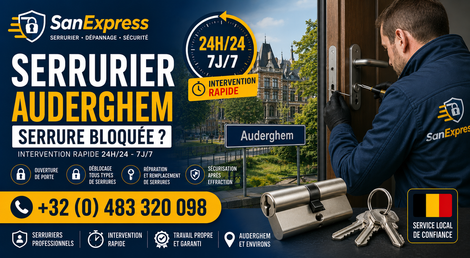 serrurier d’urgence Auderghem
