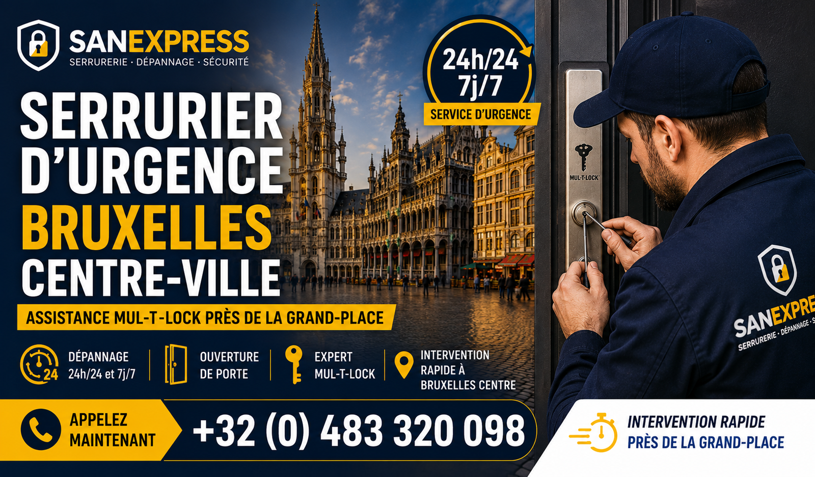serrurier urgence Bruxelles centre-ville