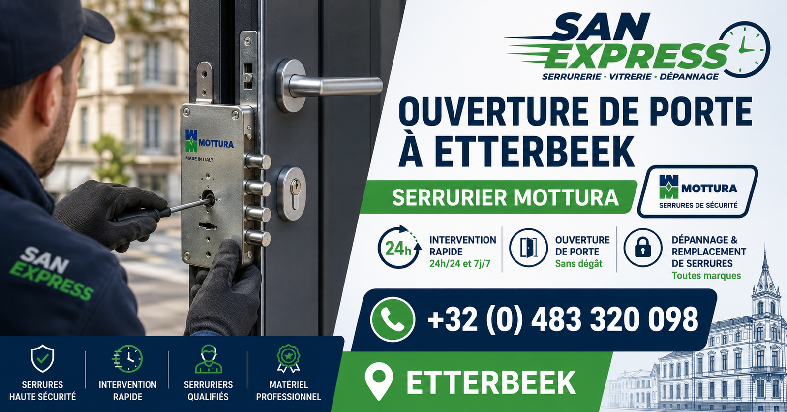 Ouverture de porte Etterbeek Mottura