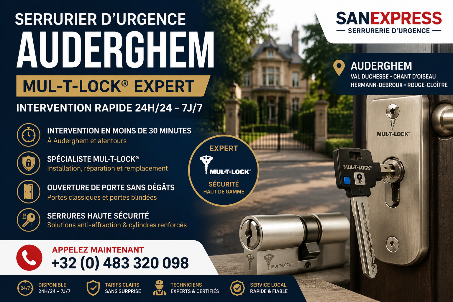 Serrurier urgence Auderghem Mul-T-Lock